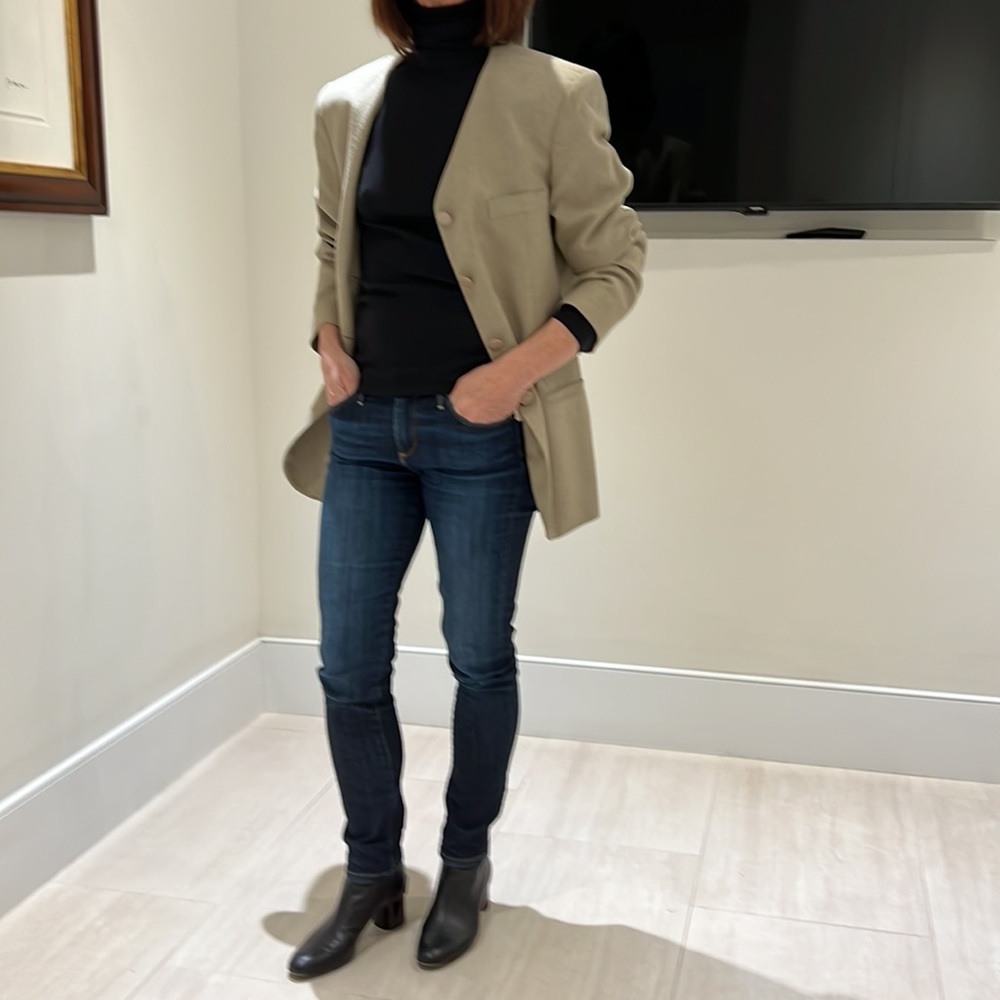 Vintage Italian Shawl Collar Tweed Blazer Size 10